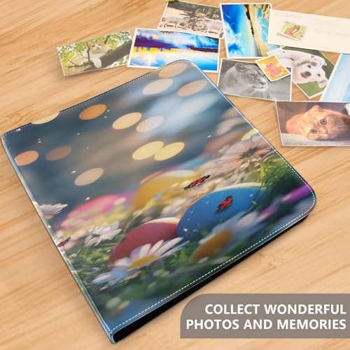 Álbum de fotos autoadhesivo DIY con flores y huevos de Pascua, encuadernador de 3 anillas, 40 páginas, 8x10 para recuerdos miniatura 5
