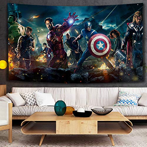 Yu Xin Spiderman Marvel Avenger Hero Tapisserie Tenture Murale Fleur Tapisserie Tenture Murale Décor pour Salon Chambres E