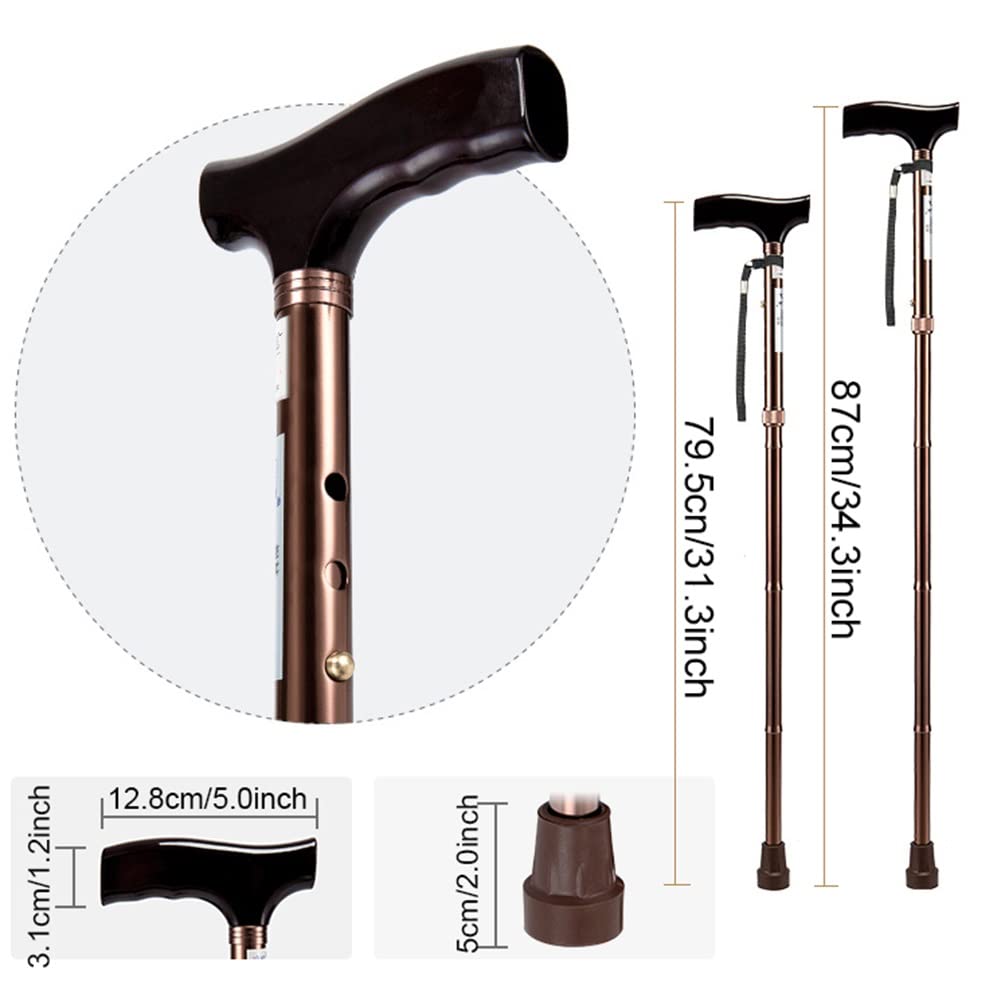 NGD Muletas para Caminar Ajustable de Aluminio para Adultos,Muleta de Codo Plegable Ergonómicos con Mango de Madera y Correa para la Muñeca,Ligeras Durables,Soporta hasta 100kg