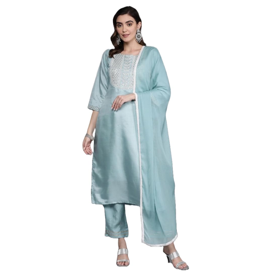 Glorious AvenueWomen Kurta Palazzo Set with Dupatta | Ladies Top Kurti Kameez with Bottom Pant | Traditional Festive Party Dress Ready to Wear