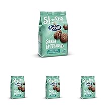 Si con Riso – Frollino Ripieno alla Crema alla Nocciola – Biscotti Senza Lattosio e Senza Olio di Palma – 200 g (Confezione da 4)