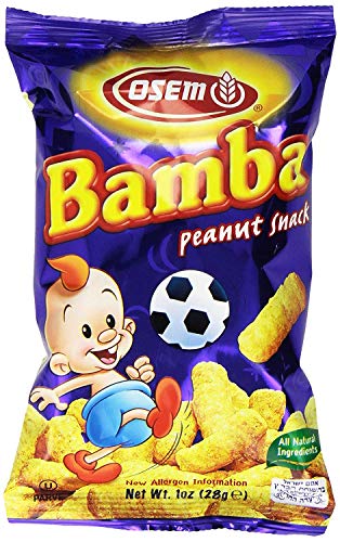 Bamba Peanut Butter Snacks All Natural Peanut Butter PB Corn Puffs, 1.0oz Bag (Pack of 24)