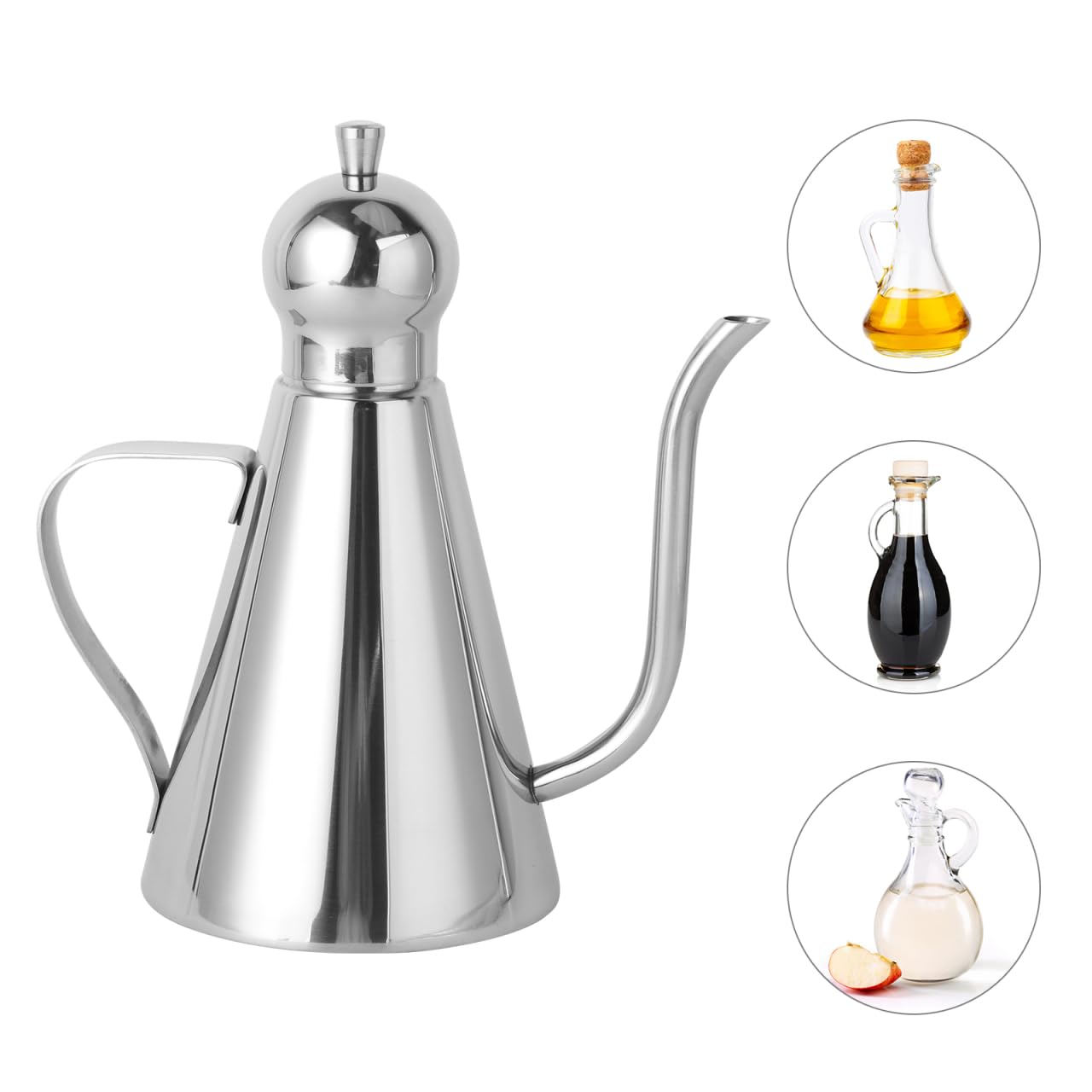 Cabilock 0,5 l Olivenöl-Dose, 304 Edelstahl, Öl-Spender, Flasche aus Metall, Öl, Essig, Essig, Saucenbehälter