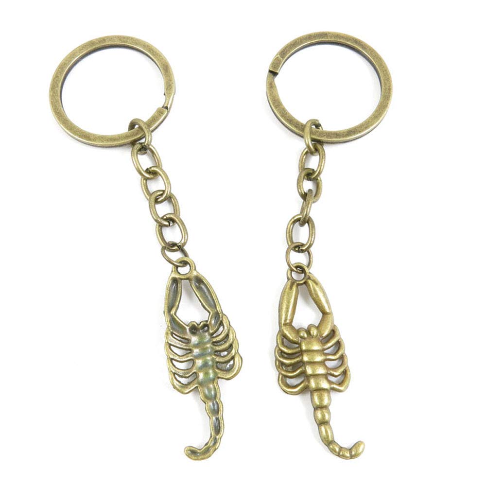 4044 Charms 5 Pieces Antique Bronze Tone Keychain Keyring Jewellery Clasps Suppliers U3JD3D Scorpion Scorpio
