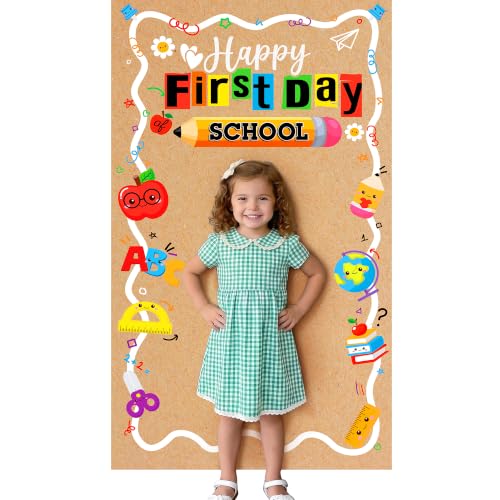 Joy Bang First Day of School Banner Backdrop Decorations 35x63 Inch