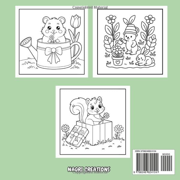 Tiny Gardens Coloring Book Bundle: Cute & Comfy Coloring Book for Adults and Teens Featuring Adorable Garden Scenes with Cute Animals and Decor for Relaxing and Stress Relieving image 3
