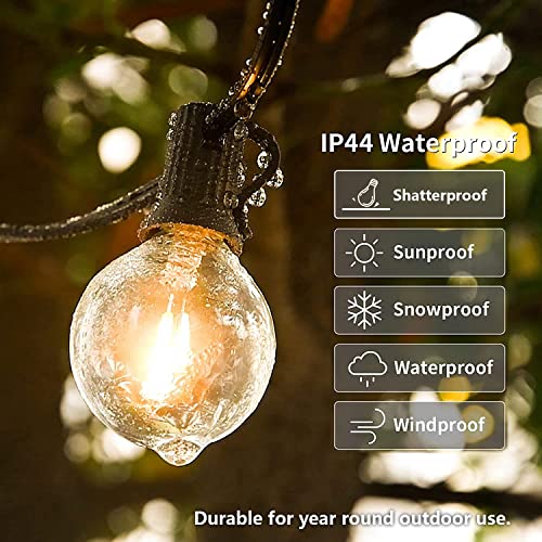 Rtty Outdoor String Lights 200Ft, 2 Pack 100Ft G40 Led Patio Lights With 52Pcs Bulbs,Waterproof Shatterproof Dimmable Globe Outside Hanging Lights For Cafe,Bistro & Backyard #TOP1