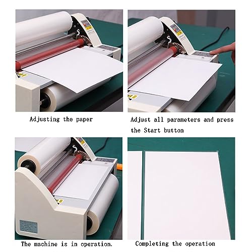 Laminator z wałkami na gorąco i na zimno do ochrony dokumentów, możliwość druku dwustronnego, szerokość 35 cm