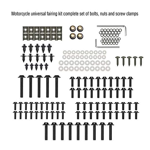 KKmoon Kit Completo Tornillos de Carenado Motocicleta Carrocería 194pcs Set de Sujetadores
