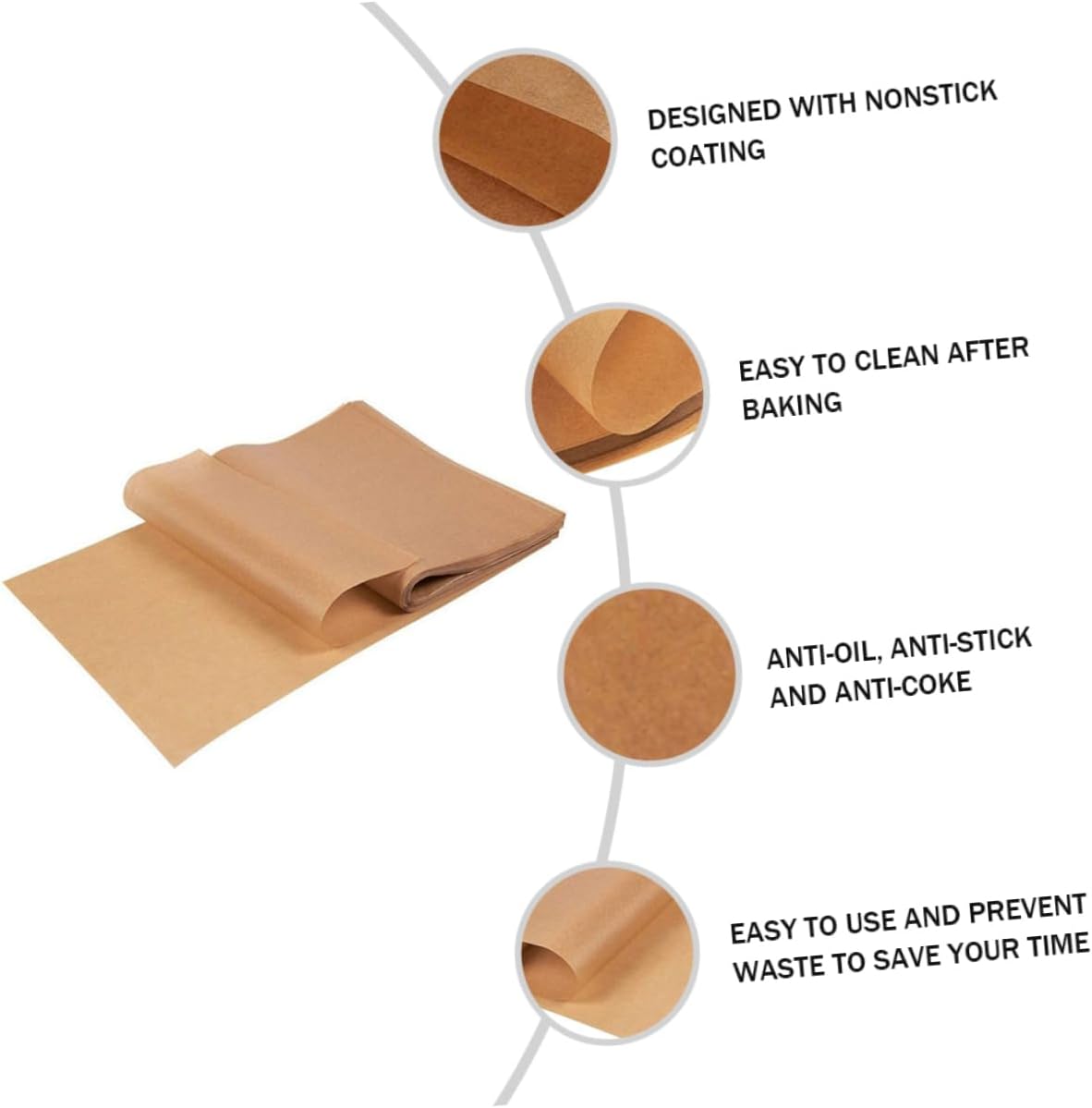 Mikinona 200pcs Oven Baking Paper Air Fryer Paper Liners Non-stick Baking Barbecue Parchment for Air Fryer Oven
