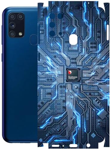 Image of AtOdds - Full Body Back Screen Guard Protector Film - Lamination Wrap Skin Sticker Compatible with Samsung Galaxy M31 | Scratchproof Matte Finish (Circuit)
