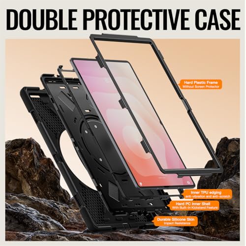 Armure Samsung Galaxy Tab S11 Ultra robuste noire