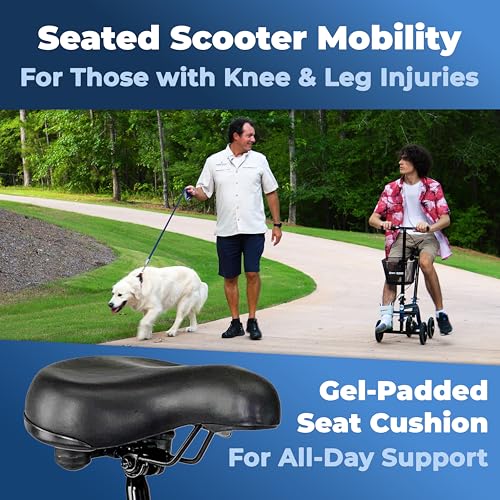 image for KneeRover Steerable Seated Scooter Mobility Knee Walker - Sitting Scoo