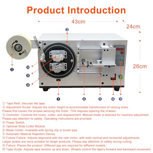 Image of Transformer Coil Wrapping Machine, Automatic Battery Laminator with Adjustable 8-45mm,Wide Compatibility & Adjustability