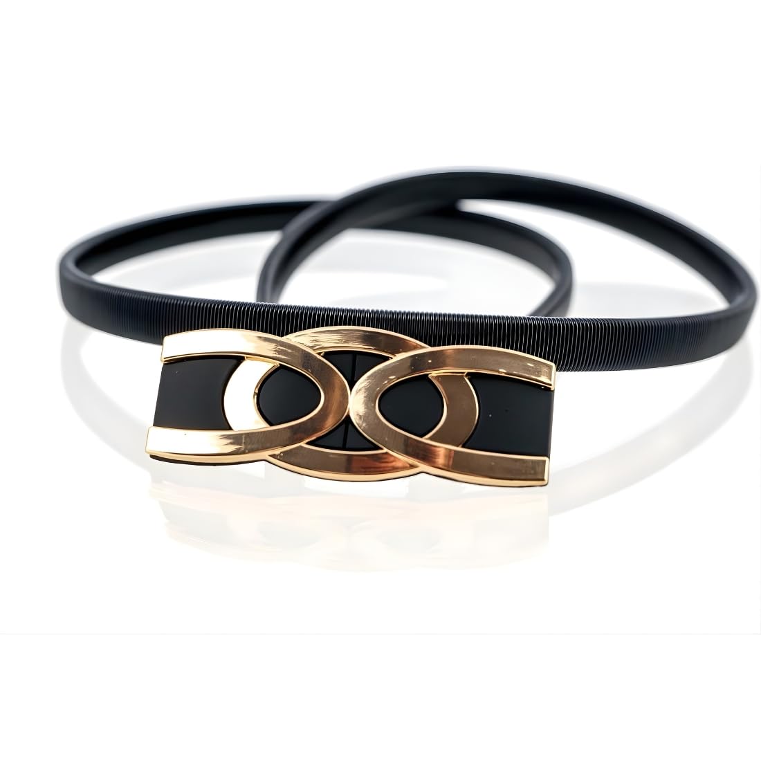 Skinny Metal Stretch Chain Belt Elastic Belt for Women | Slim Metal Waist Chain Belt | Stretchable Fashion Waist Belt for Dresses, Jeans & Skirts-image-22