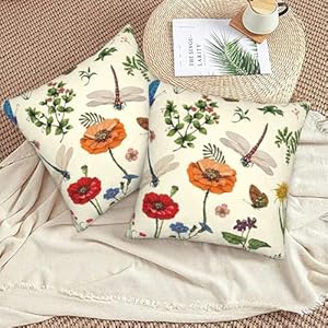 Spring Flower Dragonfly Throw Pillow Covers 20x20 Set of 2 Summer Botanical Decorative Pillowcase Cushion Covers Soft Velvet Pillow Cases for Sofa Couch Bed Car Bedroom Spring Decor Spring Flower Dragonfly Throw Pillow Covers 20×20 Set of 2 Summer Botanical Decorative Pillowcase Cushion Covers Soft Velvet Pillow Cases for Sofa Couch Bed Car Bedroom Spring Decor