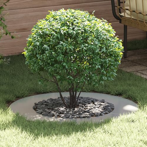 QJBSAVVA Großer Runder Metall Pflanzkübel Verzinkt 80cm Durchmesser für Balkon Garten Terrasse Innen Außen Dekoratives Design mit Drainage