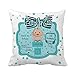 LEV Cushion Cover - Custom Birth Data Printing Baby Boy Blue Throw Pillow Case Decorative Cushion Cover Pillowcase Cute Birthday Gift by lvsure - by 1 PCs