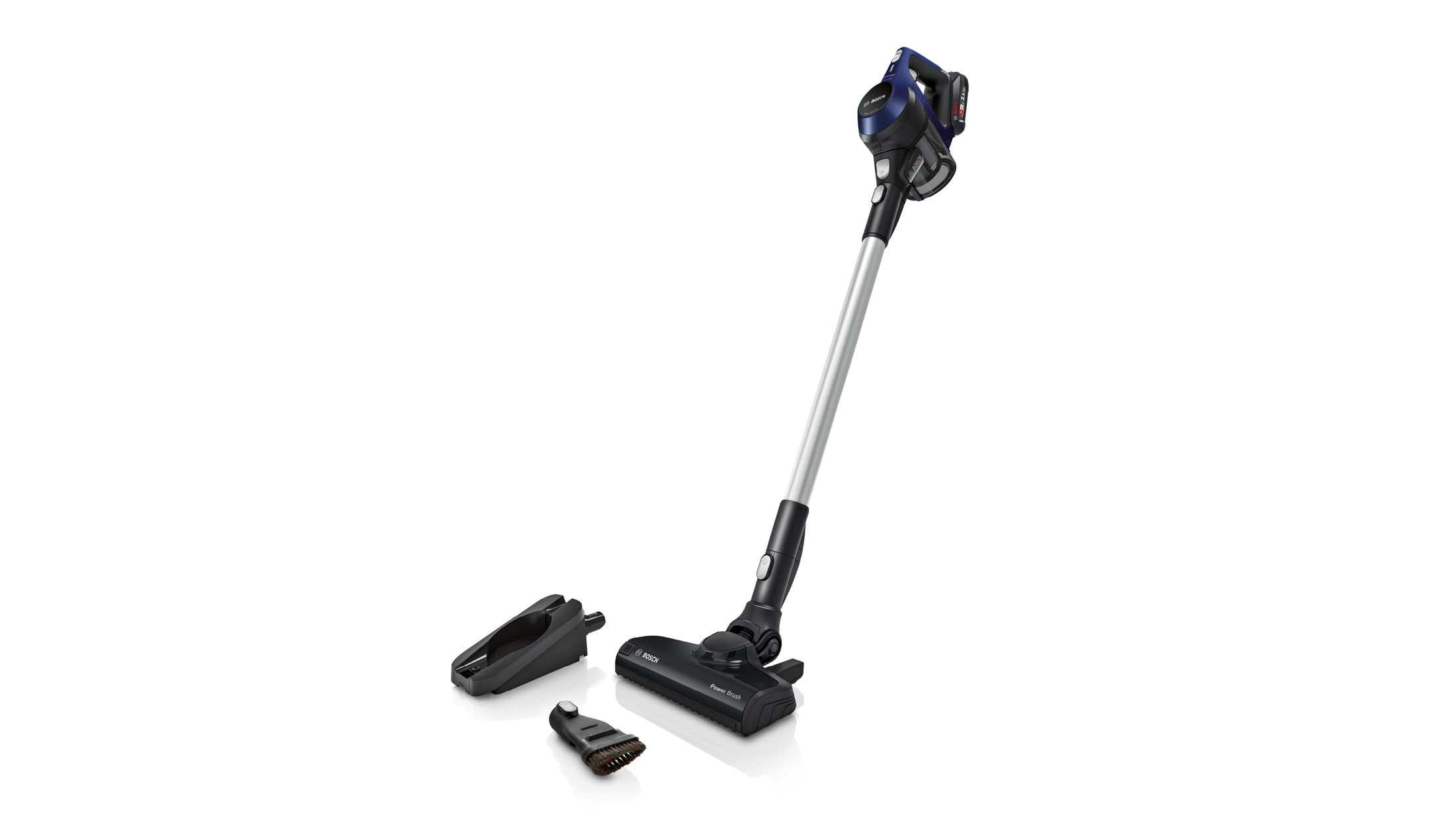 Bosch - Unlimited Serie 6 Aspirador escoba sin cable, hasta 30 minutos de duración, 18 V, incluye 1 Batería Extraíble (Power for ALL), color azul, BBS611PCK