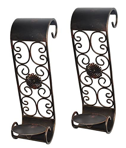 Candle Sconces Wall Decor Set Of 2, Antique Gold Wall Candle Holder Wall Mount Hanging Metal Wall Decoration For Living Room, Bedroom #TOP30