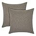 Amazon Brand - Umi Set di 2 Federe per Cuscini 40 x 40 Divano Copricuscini in Lino con Cerniera Invisibile Taupe 40x40cm