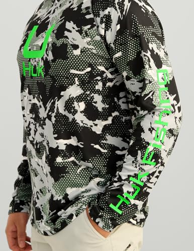 HUK Men's Kc Scott Patterned Pursuit Hoodie, Hooded Fishing Shirt4
