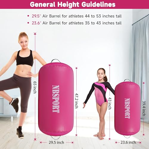 Image of Air Barrel - Air Roller Gymnastics Barrel for Back Handspring Trainer, Air Tumble Mat with Pump for Gym Training /Yoga Balance Exercise /Cheerleading /Home and Outdoor Use