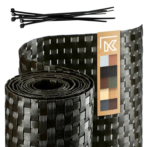 KADAX Cinta de Valla de Technoratán, 19 x 255 cm, 10 Colores, Tiras de protección Visual, Rollo de protección Visual, protección contra el Viento para balcón, terraza (Verde)