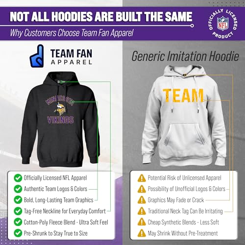 Image of Team Fan Apparel NFL Gameday Hoodie Pullover Sweatshirt for Men and Women | Officially licensed NFL Gameday fleece pullover - kangaroo pocket, ribbed cuffs, drawstring hood, unisex fit