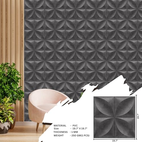 Image of Kayra Decor 3D PVC Wall Panel Butterfly Design Nexa Gray Color 19.7 inch x 19.7 inch (Pack of 40) - Covers 107.80 Sq. Ft.