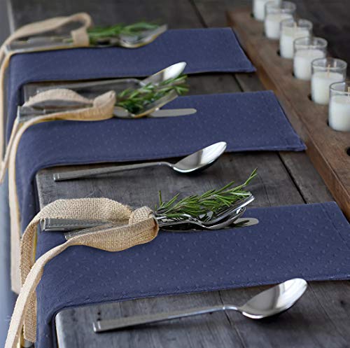 Colorbird Elegant Waffle Jacquard Cloth Napkins 17 X 17 Inch Washable Dinner Napkins Water Resistant Spillproof Polyester Fabric Table Napkins For Baby Shower Weddings Parties Banquets, Set Of 4, Navy #TOP6