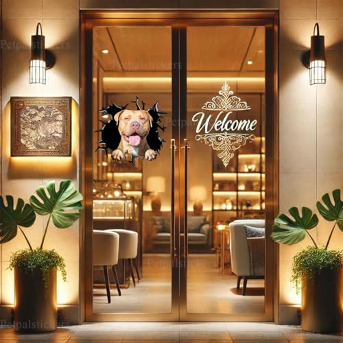 Image of Vinyl Dog Stickers - Car Decals for Women, Dog Lovers (Pitbull Decals)