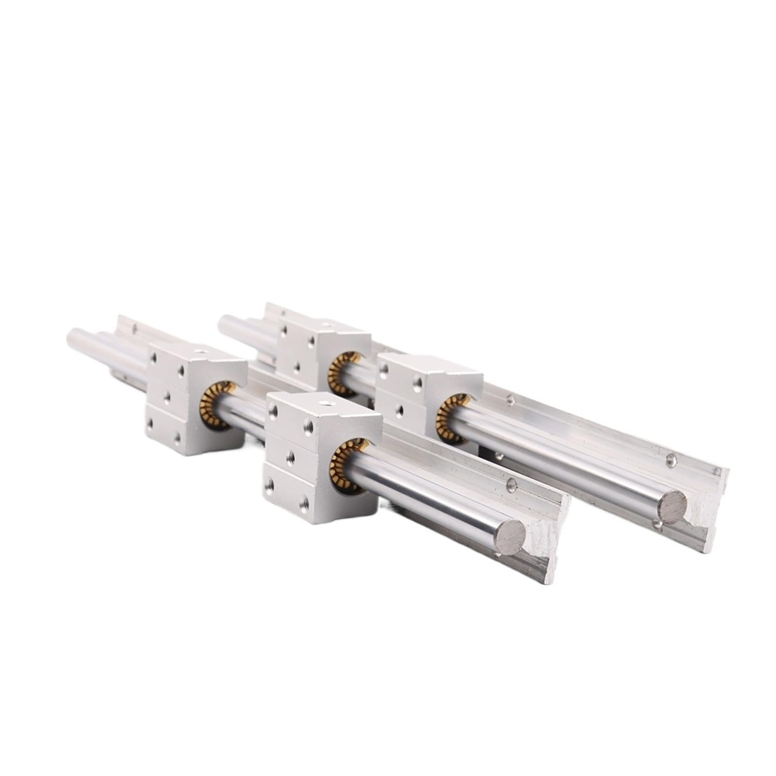 Lot de 4 blocs linéaires SBR16QS avec 2 guides linéaires SBR16 de 16 mm de longueur 300 mm à 1500 mm pour pièces CNC (2 rails et 4 blocs, 500 mm)