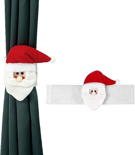Soporte de hebilla de cortina de Navidad, bonita decoración de Navidad para el hogar, hebillas de cortina, cortina decorativa, 1 paquete (muñeco de