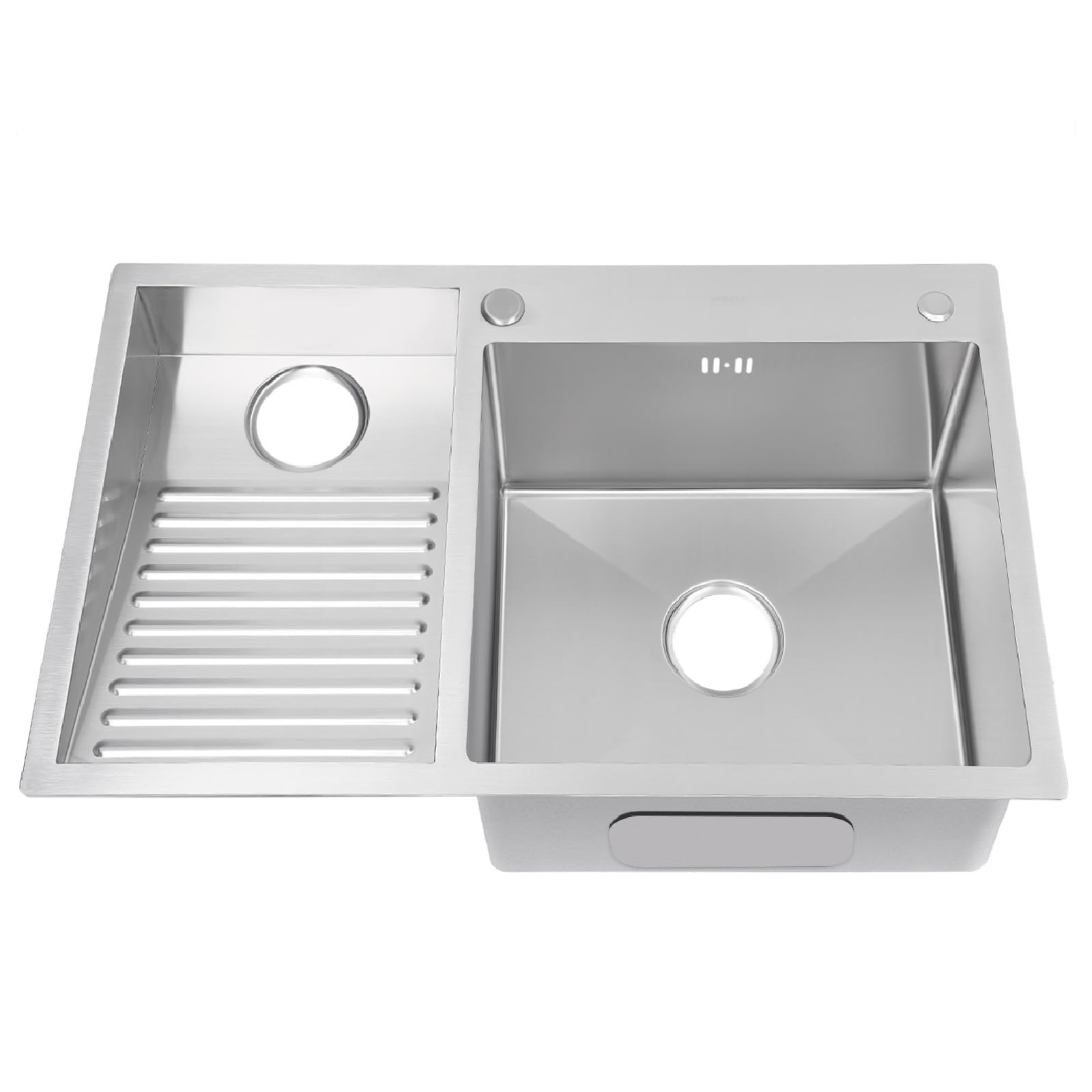 Stainless Steel Laundry Utility Sink with Washboard 31.5 * 18.9in Top Mount&Under Mount Laundry Sink Wash Basin Double Bowl Laundry Pool for Kitchen Balcony Outdoor Use