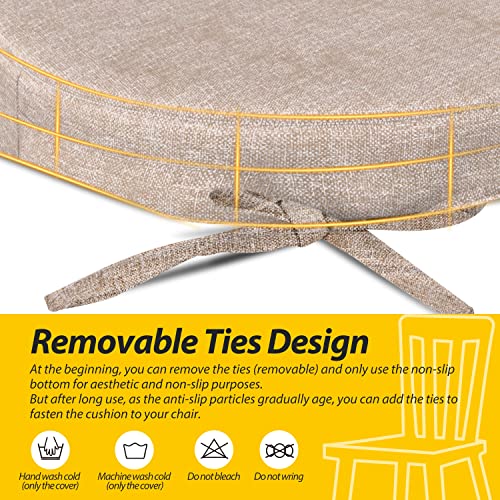 Aaaaacessories ACP-LH-MI-4PACK-C D-Shaped 2'' Thick Chair Cushions, Removable, Machine Washable Cover And Ties, Chair Pads thumb #2