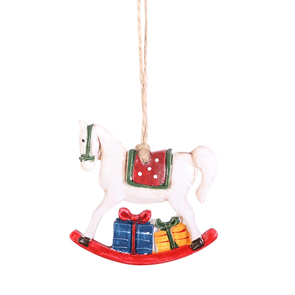 Buxuaaaa Ornament Christmas Dolls Resin Reindeer Santa House Decor for Holiday Party Garden Best Present for Kids Girls Boys Christmas Hanging Ornaments