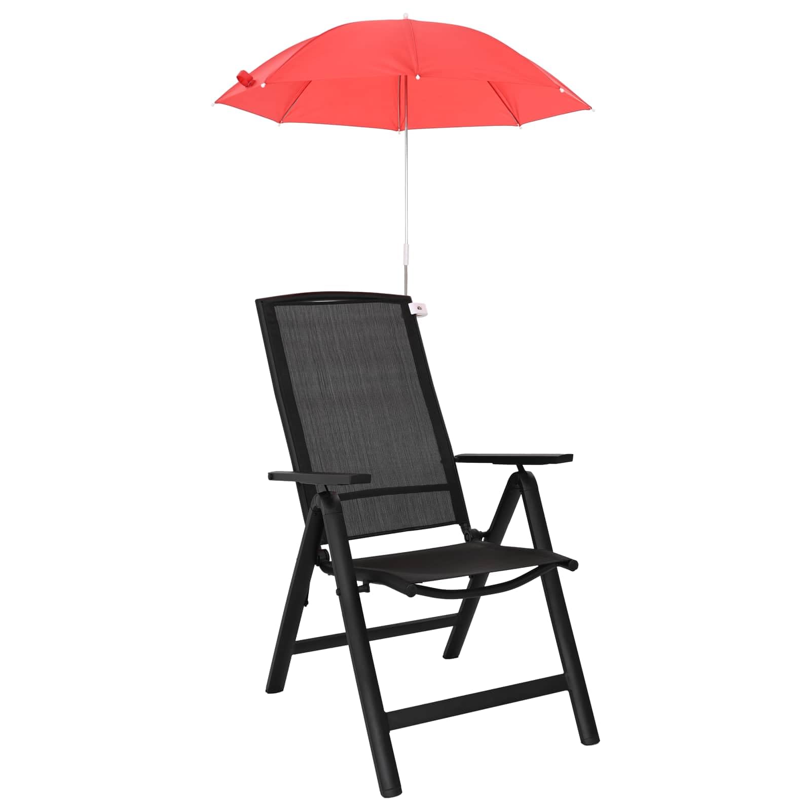 Parasol przeciwsłoneczny z zaciskiem, 2 sztuki, krzesiwoczerwony, Ø 105 x 86 cm, parasol zaciskowy na stół i krzesło, poliester 170T, ochrona przed słońcem na taras, balkon, lekki parasol
