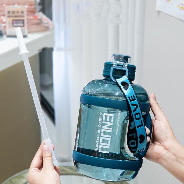Image of Large-Capacity Water bottle Gallon Gym Bottle Fitness Bottle PETG Plastic, BPA Free, Leackproof Clear Transparent all Color Available - 2.5 Liter (Blue)