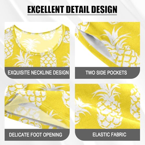 White Pineapples Summer Cute Pajama Sets, Short Sets for Daily Wears and Sleep Wears4