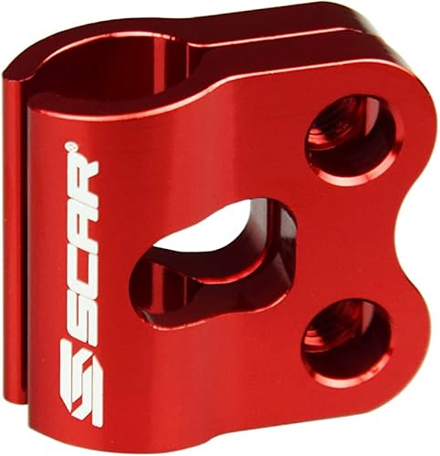 SCAR Abrazadera de línea de freno compatible con KAWASAKI KX KXF KLX 65 80 85 100 125 250 450 89-26 SUZUKI RM RMZ DRZ 04-26, rojo