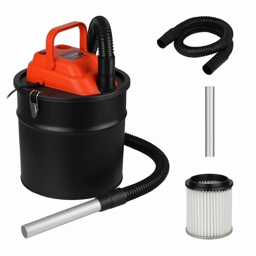 Bidone aspiracenere aspirapolvere per ceneri camino stufa a pellet 800 w 18 lt
