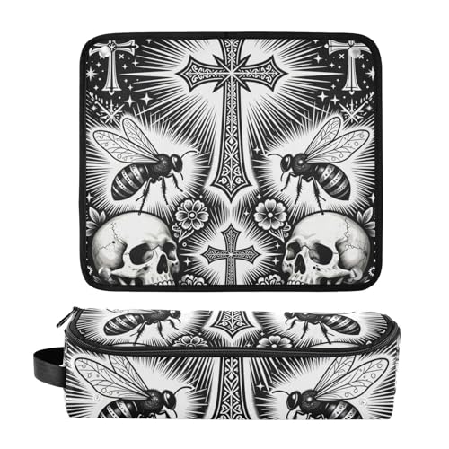Bolsa de viaje para herramientas de cabello y tapete resistente al calor impermeable para planchas, rizadores y organizador portátil miniatura 3