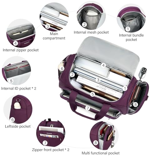 Image of Hanke Underseat Carry On Luggage Bags for Travel, Foldable Travel Bags for Women, Soft Lightweight Personal Item Travel Bag Small Carry On Bags for Airplanes, Travel Tote Bags for Women Men.(Purple