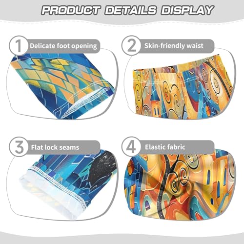 Toddler Girls Leggings Printed Yoga Pants Leggings Vibrant Gouache Style for Kids3