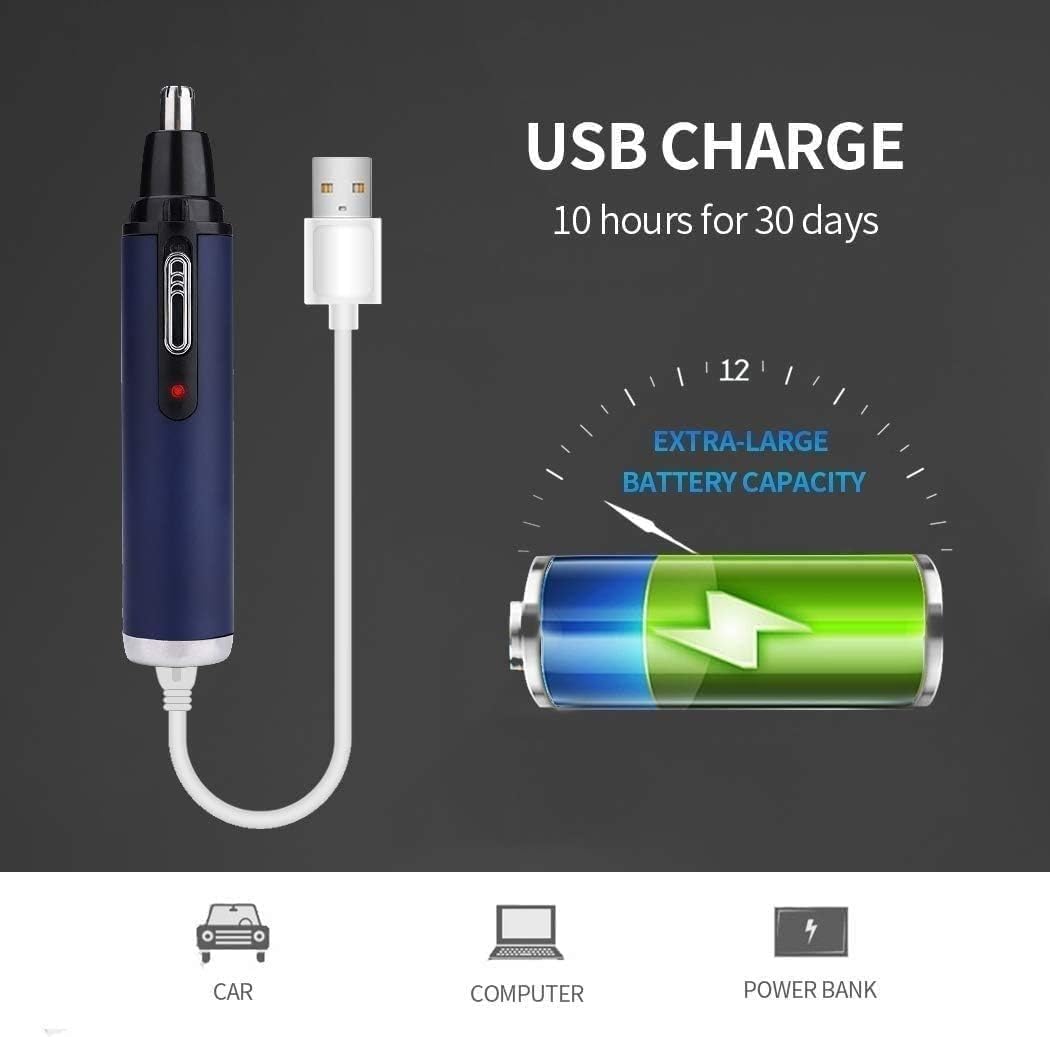 tagliacapelli per il naso, Elettrico professionale ricaricabile tramite USB con lama in