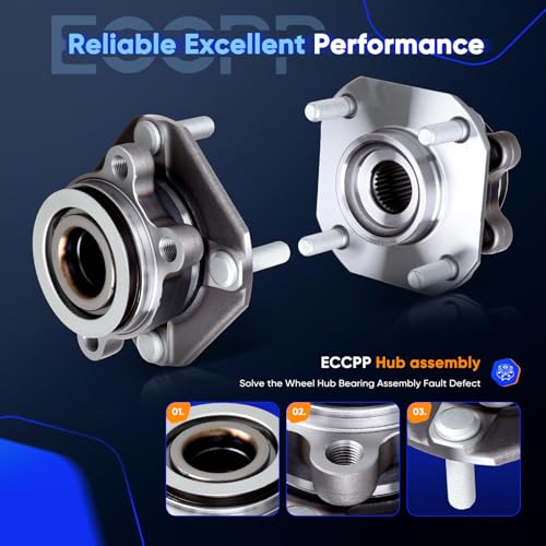 Image of ECCPP 2-Piece 513297 Wheel Hub Bearing for Nissan Sentra 2007-2012 | 4 lugs w /ABS Sensor Pre-Greased Sealed