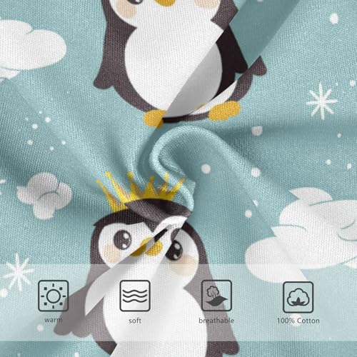 Penguin Wearing Crown Boys' Underwear Cotton Cute Boys Briefs Soft Toddler Underwear 2T3