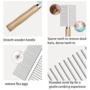 Undercoat Rake for Dogs 3 Pack Pet Grooming Brush Set Long Tooth Rake Brush  Doublesided Teech Comb  Stainless Steel Shedding Comb Long Haired Pet Grooming Tool Set for Horse Large Dog Cat  Cucciolini Doodles Undercoat rake for dogs 3 pack pet grooming brush set long tooth rake brush  double sided teech comb  stainless steel shedding comb long haired pet grooming tool set for horse large dog cat   cucciolini doodles