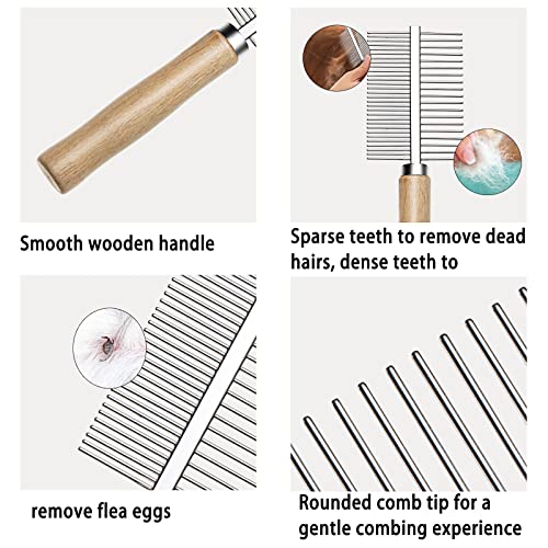 Undercoat Rake for Dogs 3 Pack Pet Grooming Brush Set Long Tooth Rake Brush  Doublesided Teech Comb  Stainless Steel Shedding Comb Long Haired Pet Grooming Tool Set for Horse Large Dog Cat  Cucciolini Doodles Undercoat rake for dogs 3 pack pet grooming brush set long tooth rake brush  double sided teech comb  stainless steel shedding comb long haired pet grooming tool set for horse large dog cat   cucciolini doodles